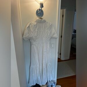 DISSH size AU8 white linen maxi dress